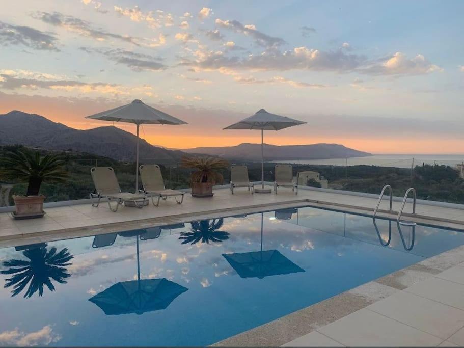 Villa Vuna - Private Pool -Sea View Chania  Exteriér fotografie